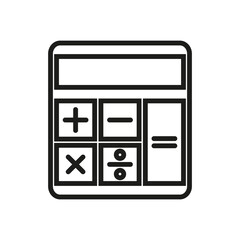 The calculator icon. Simple linear vector illustration on a white background