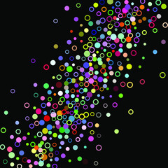 abstract background with circles. multicolored rings on black background.
