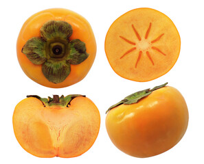 Fresh Persimmon fruit isolated on white background