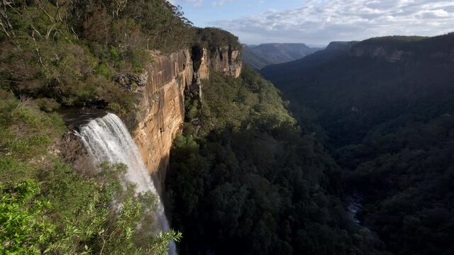 sunset clip of fitzroy falls at morton national park in the nsw southern highlands of australia