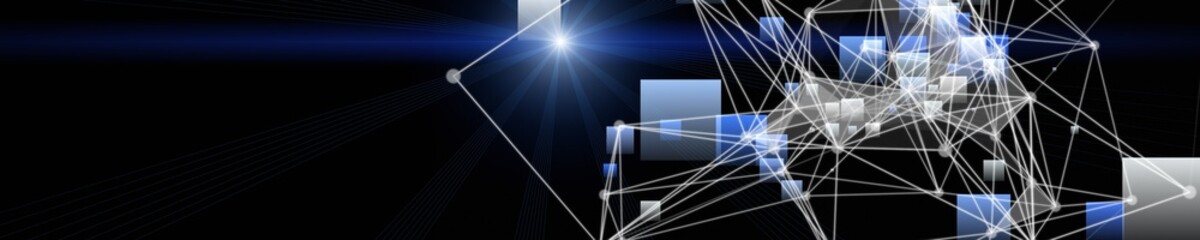 Futuristic plexus panorama background design illustration with squares and light