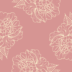 Mockup for decorating a ribbon on social networks. Background in pastel colors with flowers. Vector illustration.