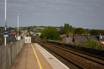 Fototapeta na wymiar The railway line through St. Thomas in Exeter, Devon, England