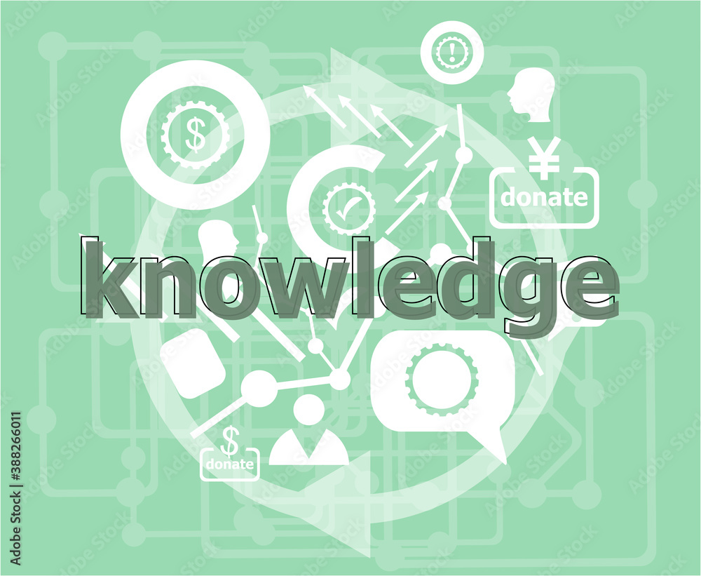 Poster text knowledge. education concept . infographics collection icons of web development, user interface