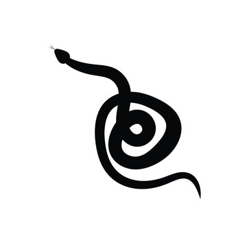 Snake Silhouette Vector Design Illustration.