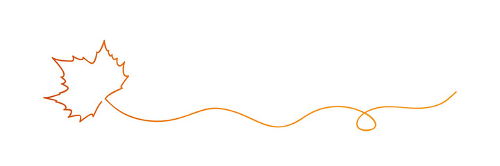 maple autumn leaf tendril isolated on white background vector illustration EPS10