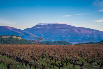 Vue sur le Mont-Ventoux en hiver