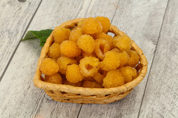 Sweet ripe tasty yellow raspberry