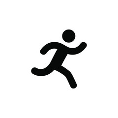 Running icon vector. Running icon black on white background. Running icon simple and modern for app, web and design. Running icon vector illustration.