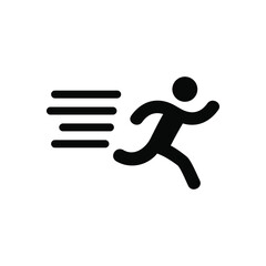 Running icon vector. Running icon black on white background. Running icon simple and modern for app, web and design. Running icon vector illustration.