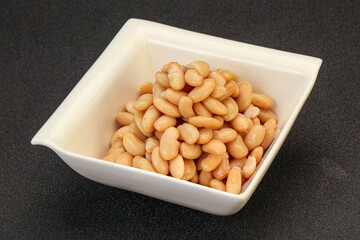 White beans kidney in the bowl