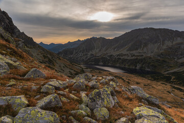 Wonderful summer mountain scenery in the Polish Tatras with beautiful mountain lakes