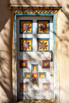 Historic Adobe Building With Door