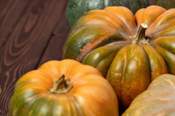 Background of a lot of colorful pumpkins