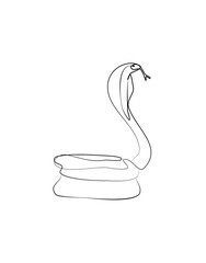 SINGLE-LINE DRAWING OF A SNAKE. This hand-drawn, continuous, line illustration is part of a collection of artworks inspired by the drawings of Picasso. Each gesture sketch was created by hand.