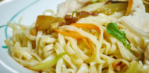 Kolkata style egg chicken chow mein