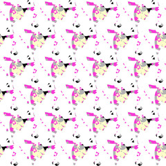 seamless pattern with pink flowers