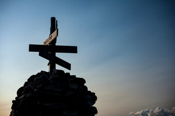 Trail signs in Norway in the mountains on the way to Kjeragbolten.