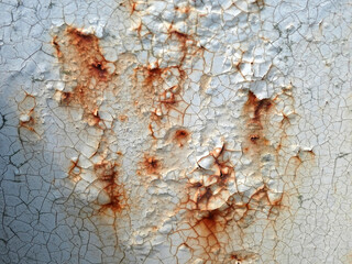 鉄板のひび割れた塗料