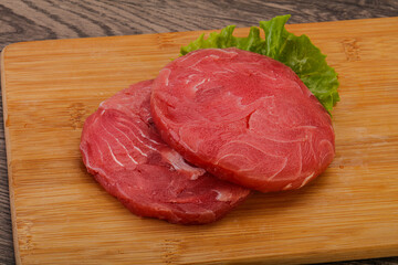 Raw tuna steak for grill