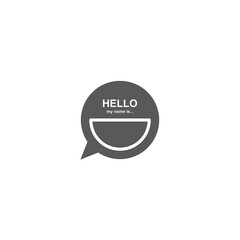 Badge or register vector isolated sticker hello my name is in trendy flat style on white background