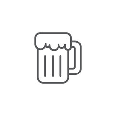 beer glass vector icon symbol alcohol drink isolated on white background