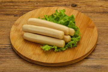 Chicken white sausage with salad