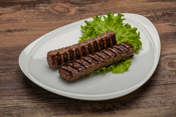 Two Grilled kebeb beef sausages