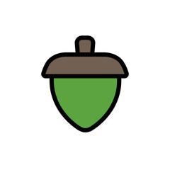 Cartoon style acorn nut logo, oak seed icon, vector illsutration design