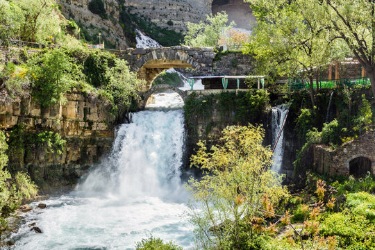 Afqa waterfall in spring, Lebanon