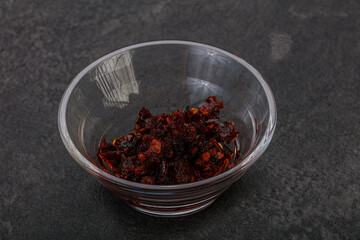 Fried chili pepper sauce with oil