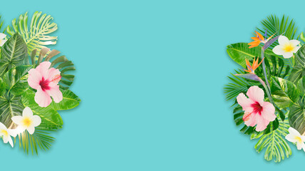 Tropical green leaves