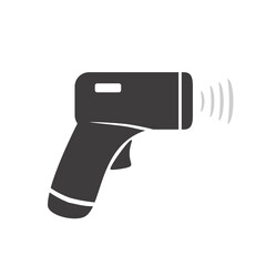 Handheld Digital Thermometer Testing for Covid-19 Virus Protection Icon - Vector Illustration Art