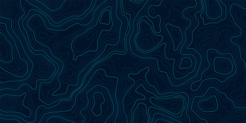 Topographic contour map on blue background. Vector grid map. - obrazy, fototapety, plakaty