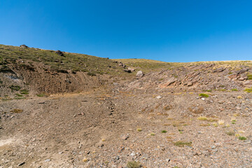 Eroded mountain slope in Sierra Nevada