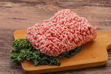 Raw pork minced meat for cooking