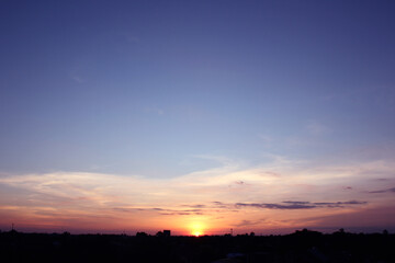 sunset over the city