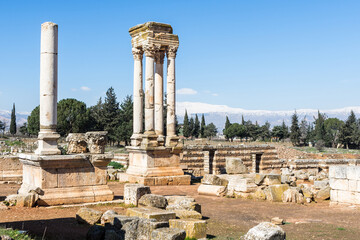 Tetrapylon, Ruins of 8th Century Umayyad City in Anjar, Lebanon