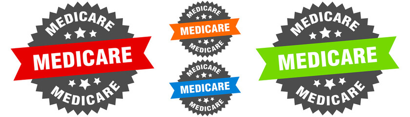 Obraz premium medicare sign. round ribbon label set. Seal