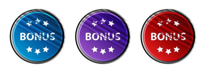 Obraz premium Bonus icon natural sky light round button set stripes line illustration