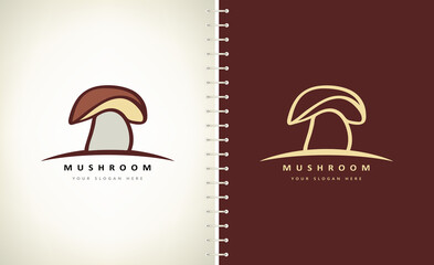 mushroom logo vegetable food design vector