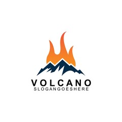 Volcano mountain logo vector. Simple illustration of volcano mountain vector logo