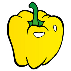 Pepper. Bell pepper. Vector illustration of a sweet pepper. Hand drawn bell pepper. Sketch paprika.