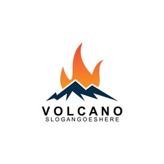 Volcano mountain logo vector. Simple illustration of volcano mountain vector logo
