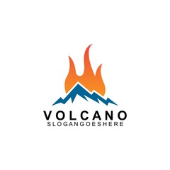 Volcano mountain logo vector. Simple illustration of volcano mountain vector logo