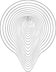 Distorted tunnel mesh. Technology, science, gaming background. Black and white. Monochrome. Banner, wallpaper, print. Bent mesh in perspective. round tunnel. mesh with convex distortion. isomerism