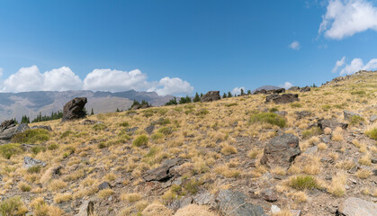 Fototapeta na wymiar Mountainous landscape of Sierra Nevada in southern Spain