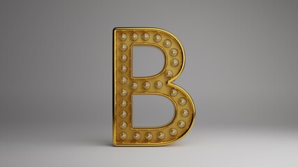 3d golden font letter
