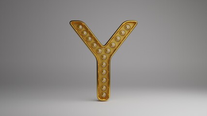 3d golden font letter