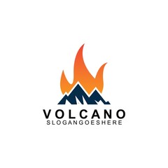 Volcano mountain logo vector. Simple illustration of volcano mountain vector logo